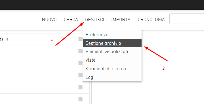 Gestione archivio Archiui Docs